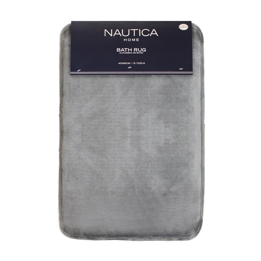 Alfombra De Ba&ntilde;o Nautica Home Flannel 40x60cm Antideslizante Gris image number 0.0