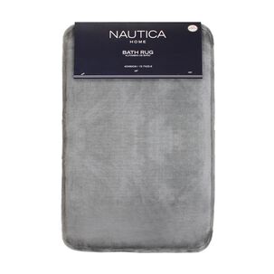 Alfombra De Ba&ntilde;o Nautica Home Flannel 40x60cm Antideslizante Gris