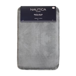 Alfombra De Ba&ntilde;o Nautica Home Flannel 40x60cm Antideslizante Gris