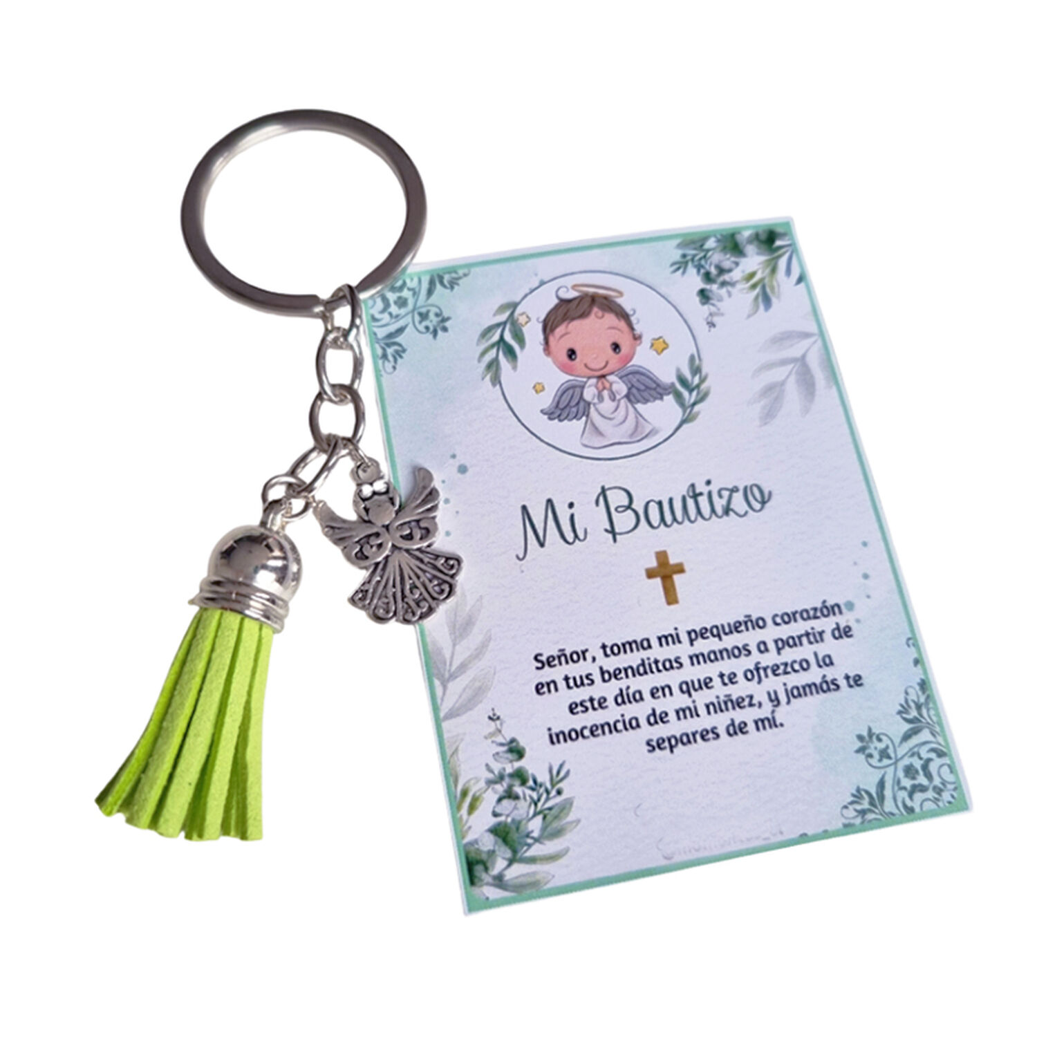 Encintados Recuerdos Bautizo 12 Llaveros + Tarjetas Bautismo image number 0.0