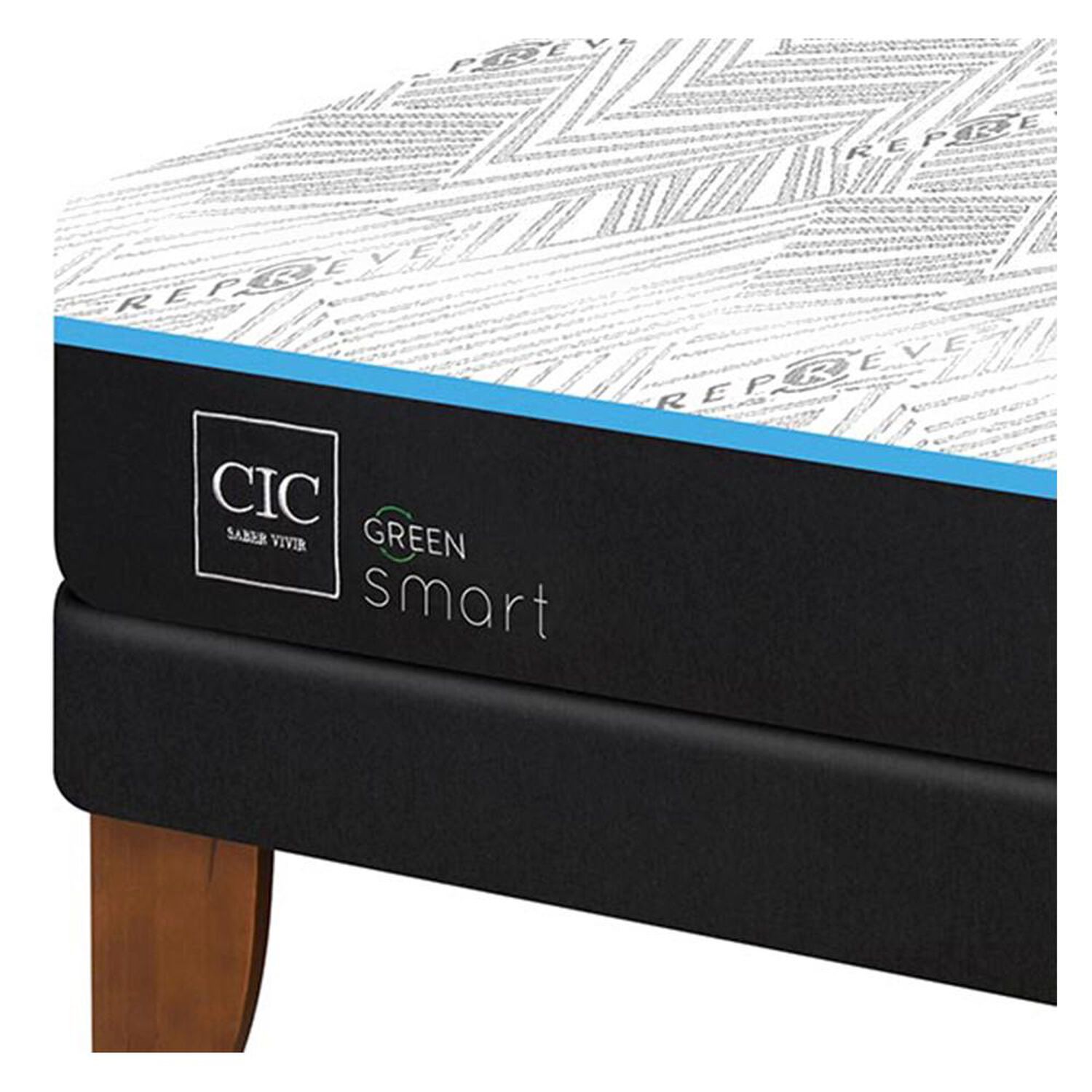 Cama Europea Cic Green Infinity / 2 Plazas / Base Dividida + Set De Maderas image number 5.0