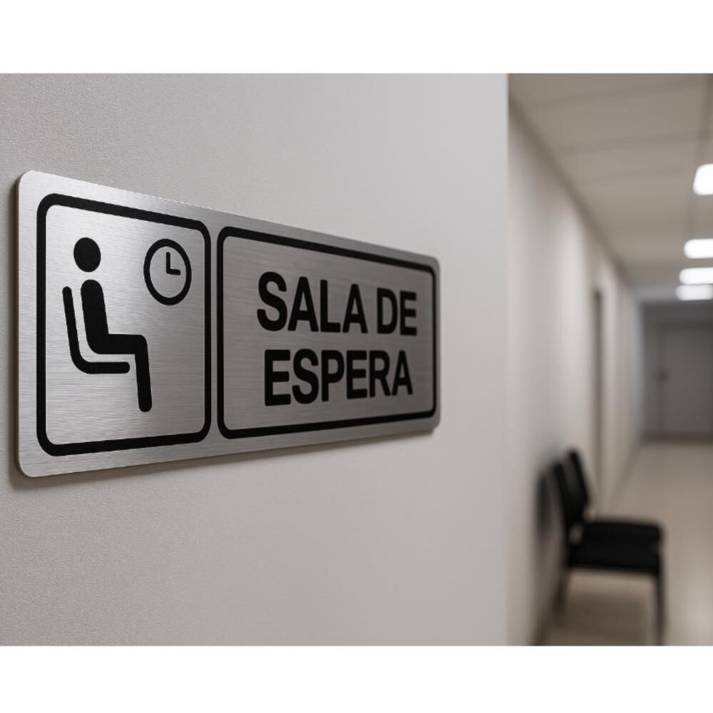 Señalética Sala De Espera Metálico Adhesivo Alta Adherencia image number 2.0