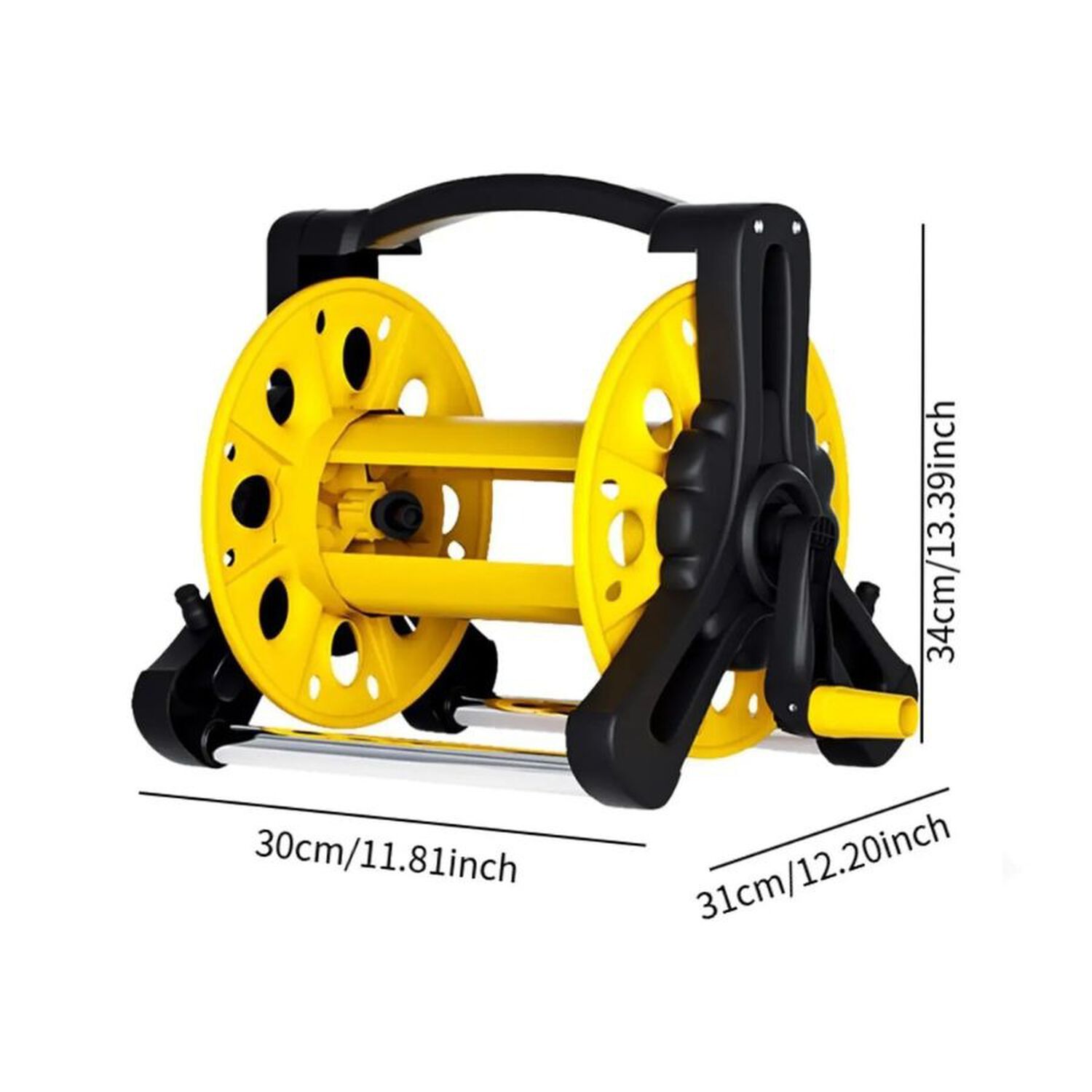 Manguera Retractil Multiuso Con Riel Para Jardin 15m Amarilla image number 1.0