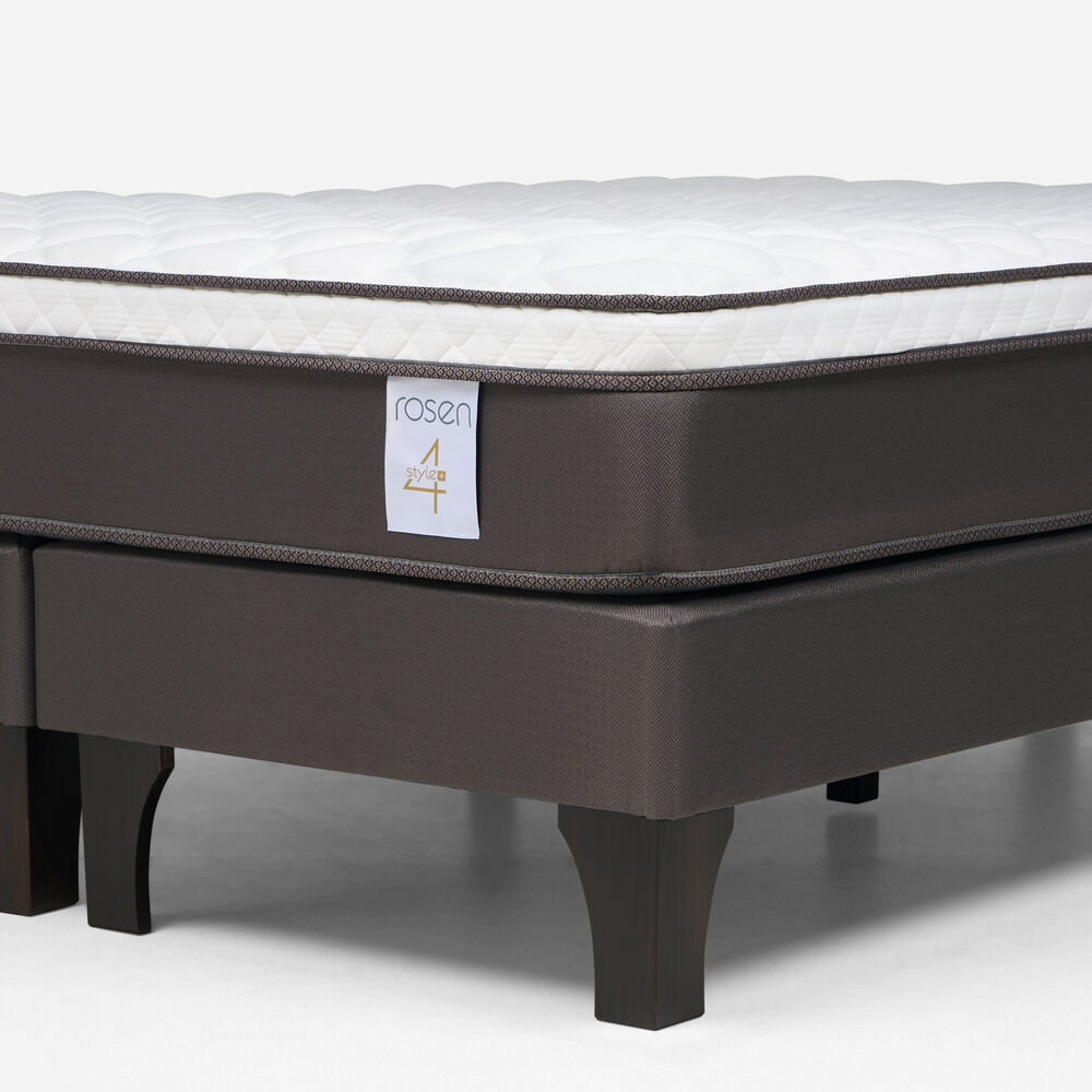 Cama Europea Rosen New Style 4 Plus / King / Base Dividida  + Respaldo Maurice Chocolate image number 4.0