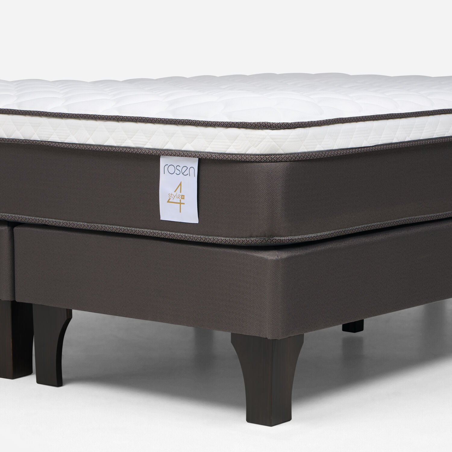 Cama Europea Rosen New Style 4 Plus / King / Base Dividida  + Respaldo Maurice Chocolate image number 4.0