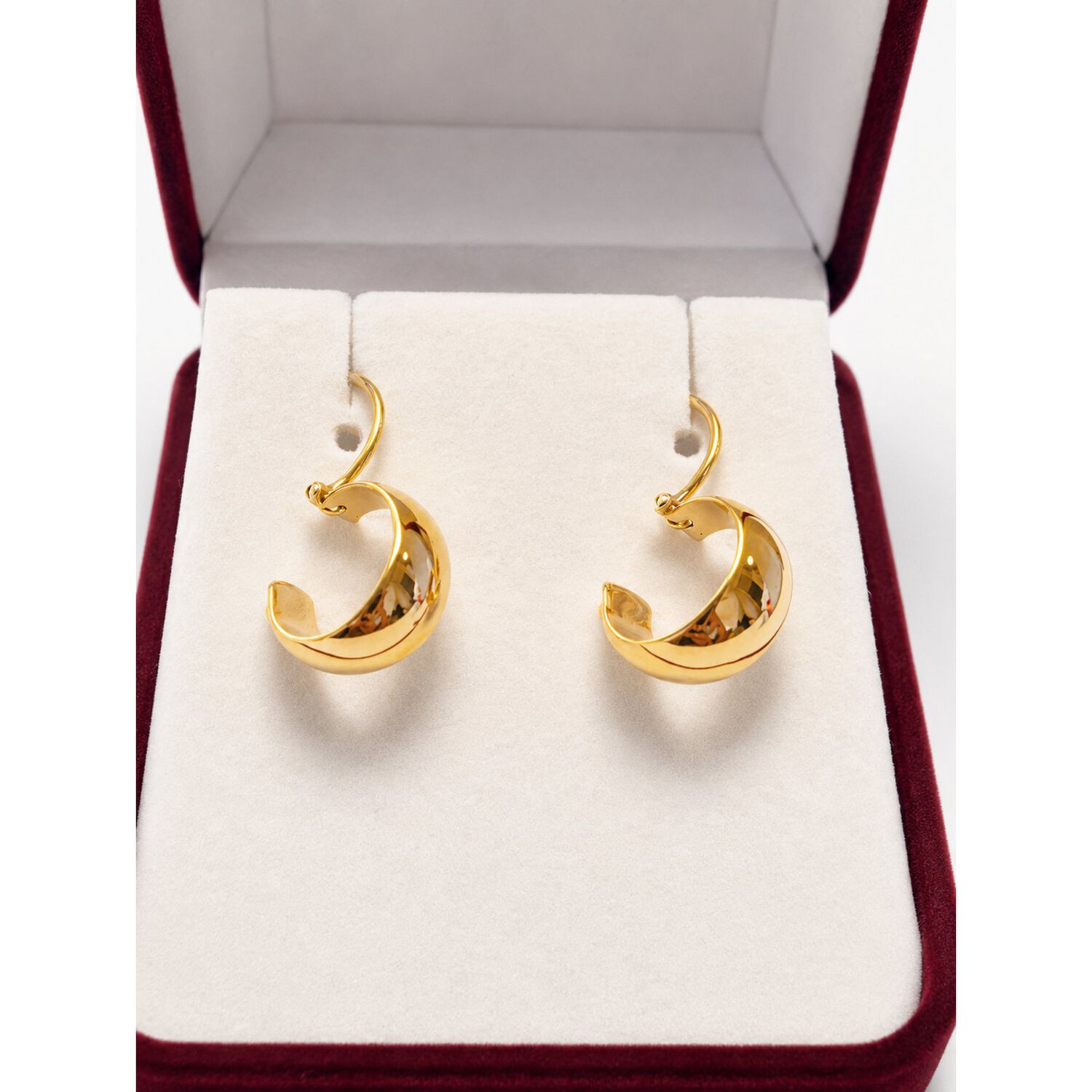 Aros Argolla Bote 1,5cm Largo N1 Oro 18k 1.50gr Mujer Regalo Dorado image number 2.0