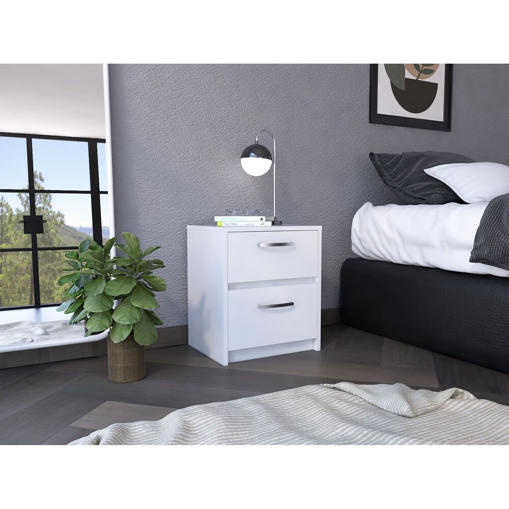 Velador 2 Cajones Fm-022b - Blanco image number 4.0