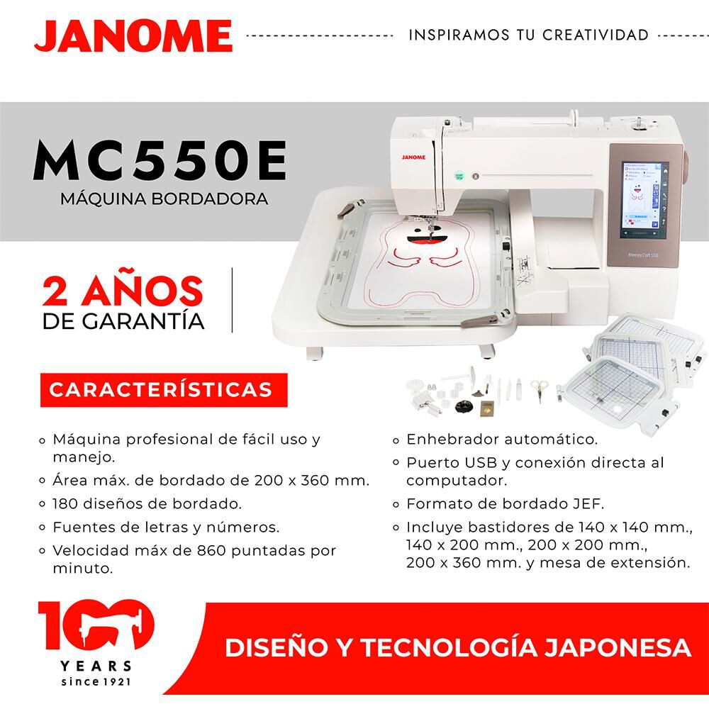 Máquina Bordadora Janome MC550E image number 4.0