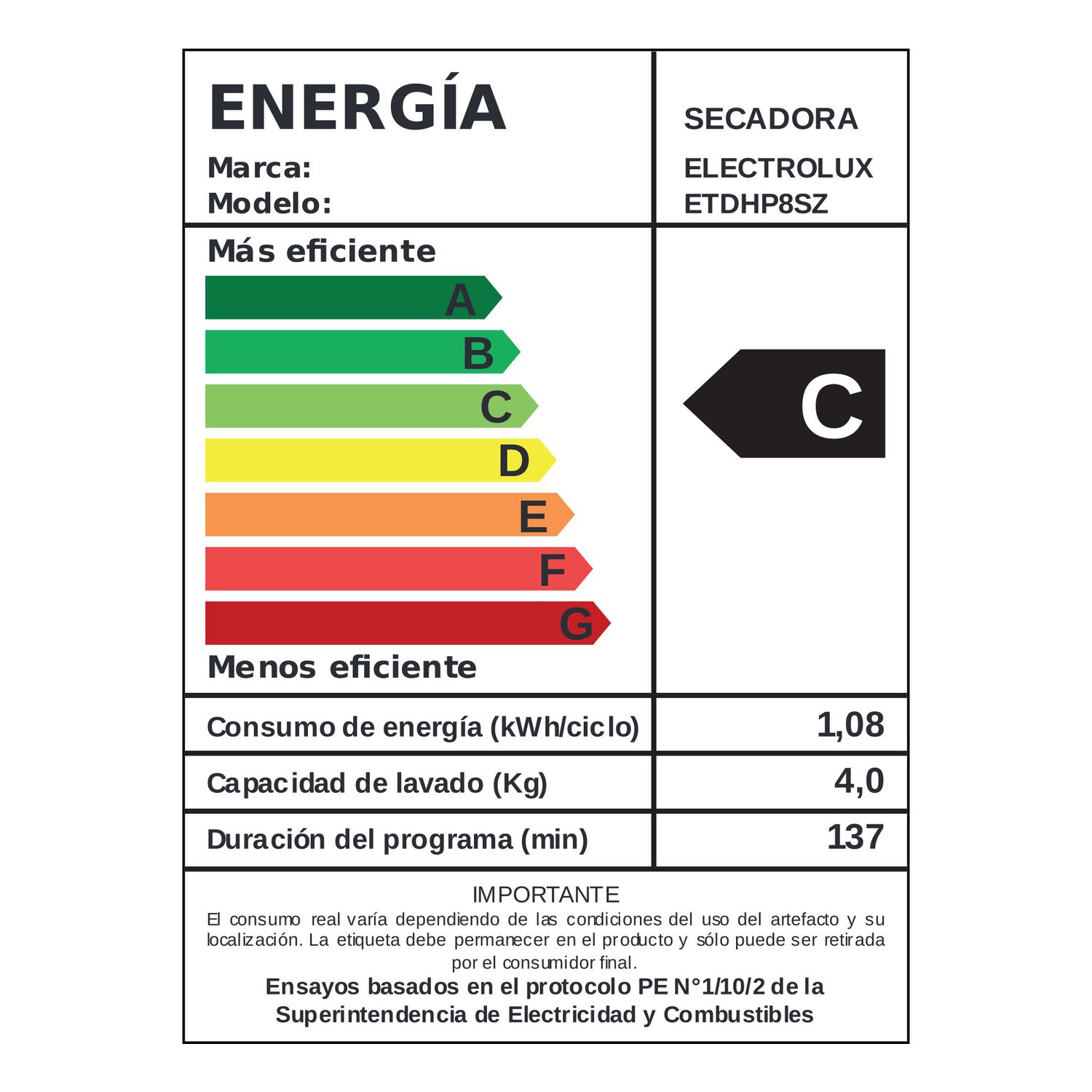 Secadora De Ropa 8kg Carga Frontal Bomba De Calor Etdhp8sz image number 16.0