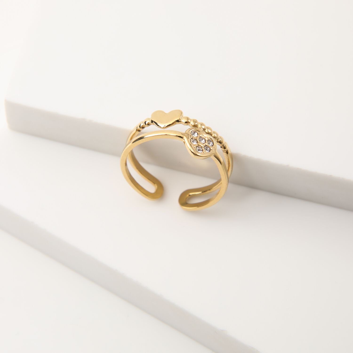 Anillo 19v69 Dorado Mujer Str305 image number 1.0
