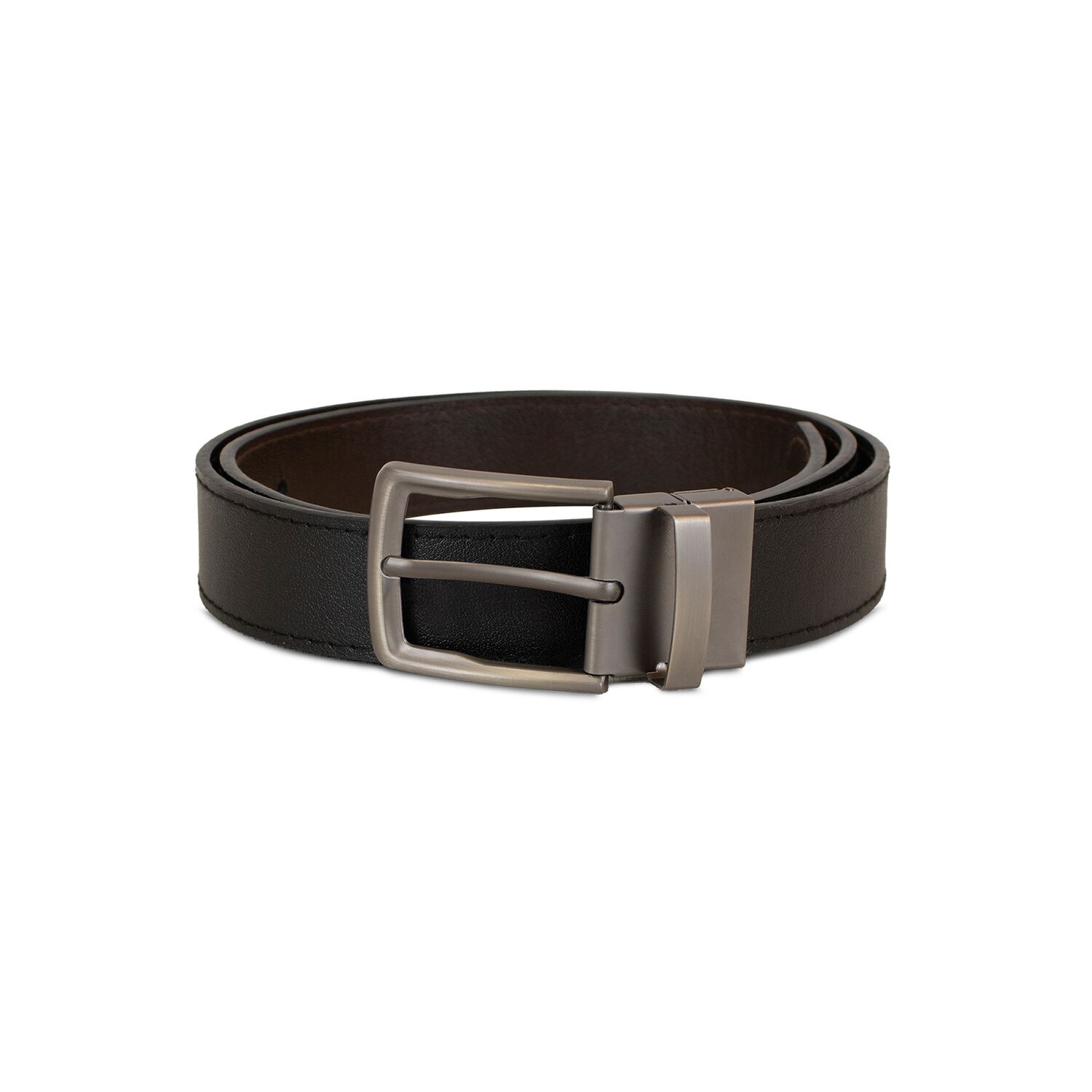 Cintur&oacute;n Hombre Reversible Negro Caf&eacute; Hebilla Giratoria Carven image number 5.0