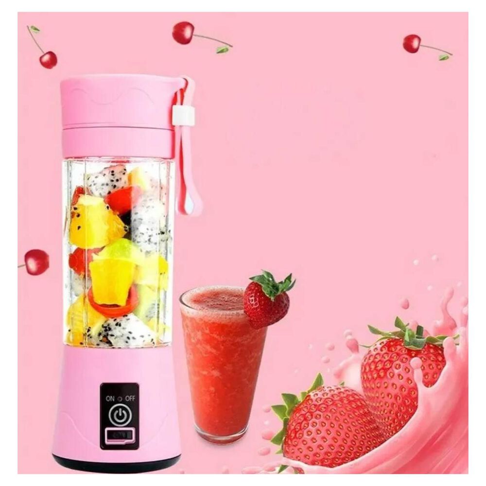 Juguera Licuadora Batidora Jugos Portatil Recargable Usb Rosado image number 4.0