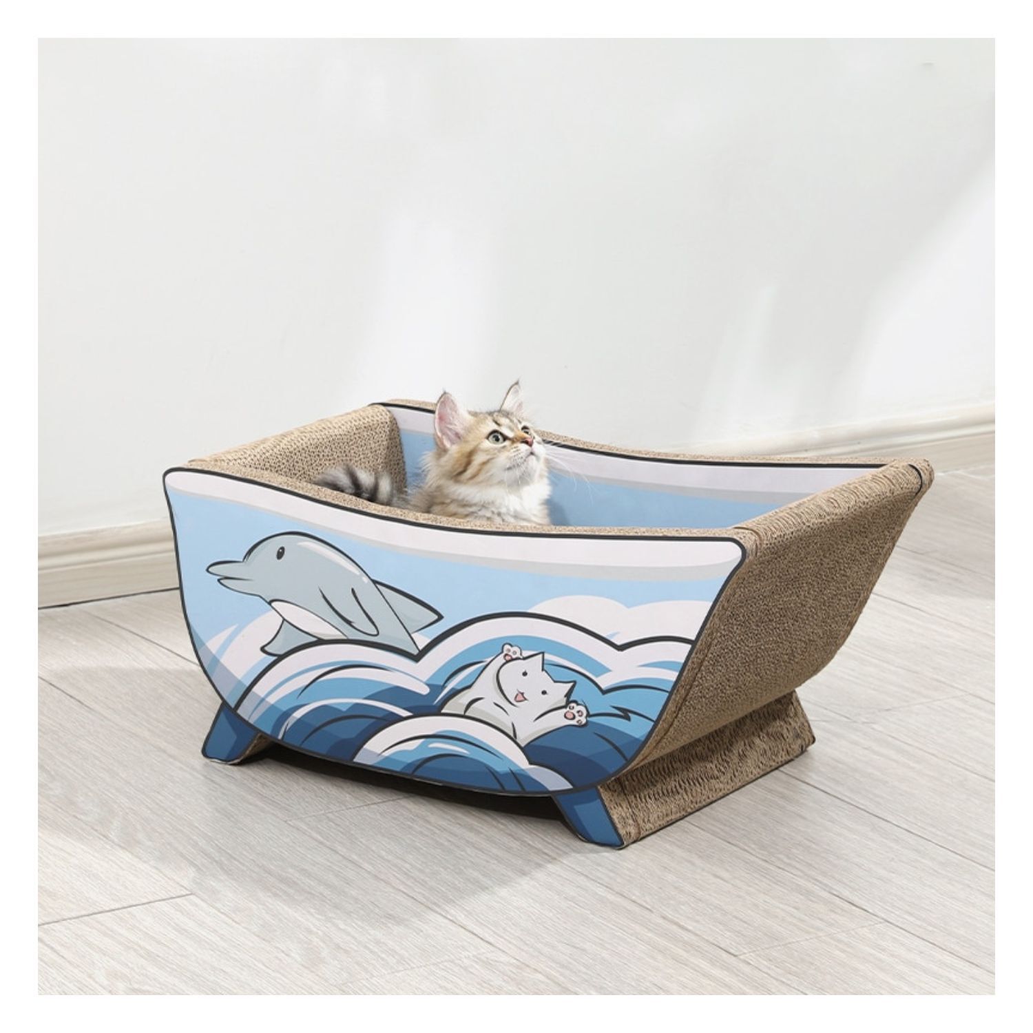 Tabla Rascadora Para Gatos Forma Ba&ntilde;era Burbujas Oceano image number 1.0