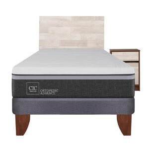 Cama Europea Cic Ortopedic Advance / 1.5 Plazas / Base Normal + Set de Maderas Legno