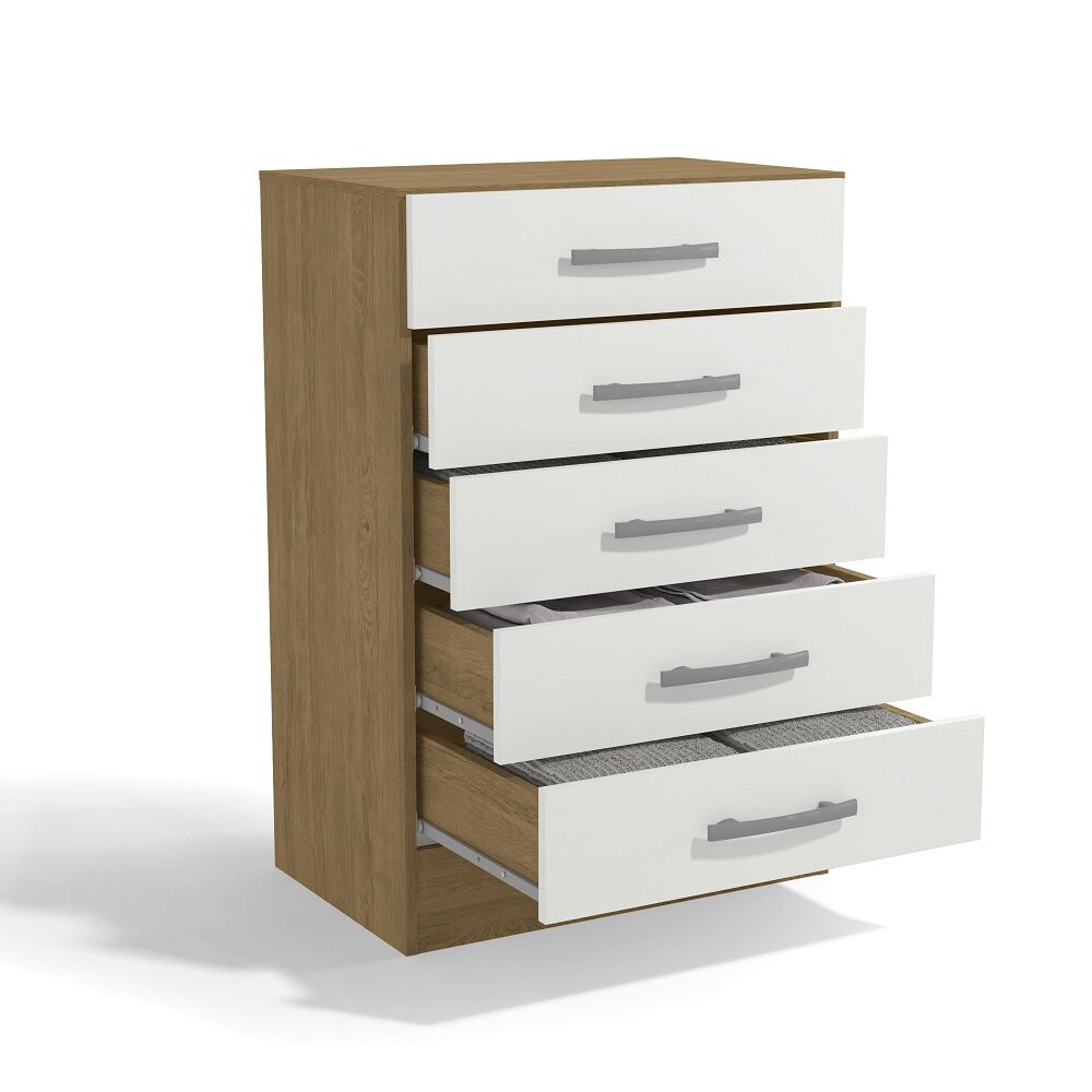 Cómoda Yardas Carla Blanco / Angelín 5 Cajones image number 4.0