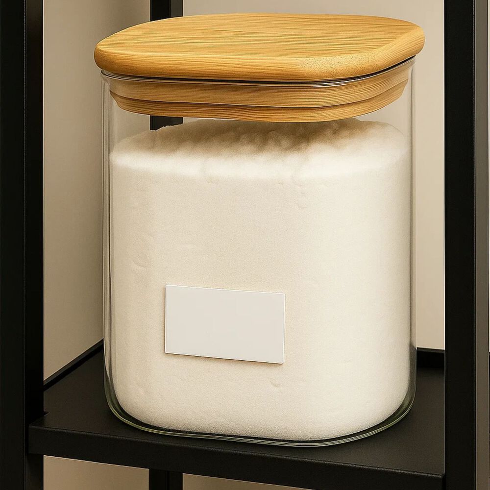 Frasco Hermetico Cuadrado 900ml Vidrio 10cm Con Tapa Bambú image number 2.0