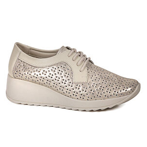 Zapatilla Cuero Geraldinas Dorado