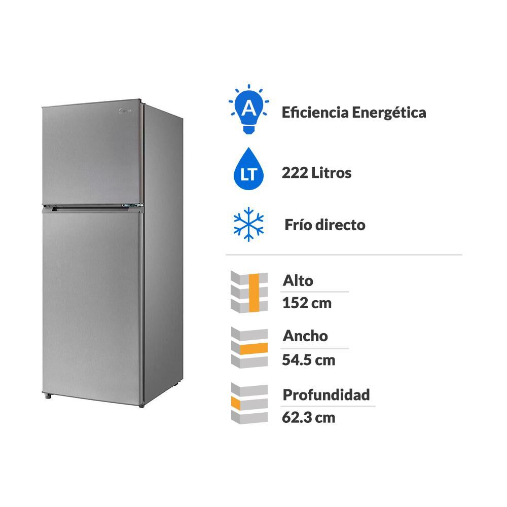 Refrigerador Top Freezer Midea MRFS-2260S294FWEN / No Frost / 222 Litros / A image number 1.0