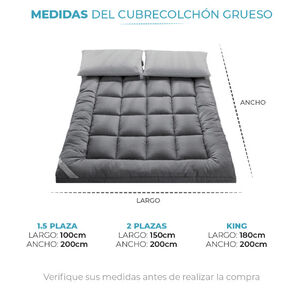 Cubrecolchon Ultra Acolchado Tipo Topper 2 Plz
