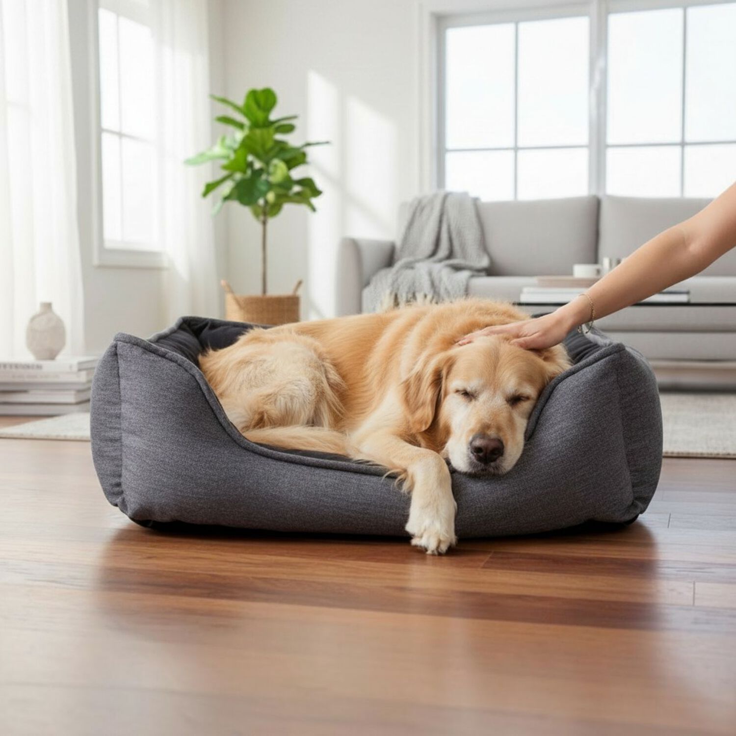 Cama De Mascotas De Espuma - Talla M (75x50) - A Piso (gris) image number 0.0