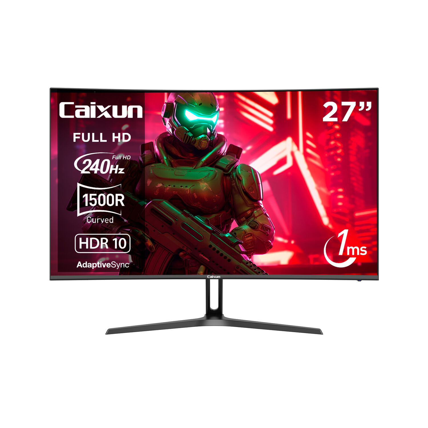 Monitor Gamer Curvo Caixun 27" Fhd Va 1500r 240hz Srgb 128% Hdmi 2.1 Dp 1ms C27c1f image number 0.0