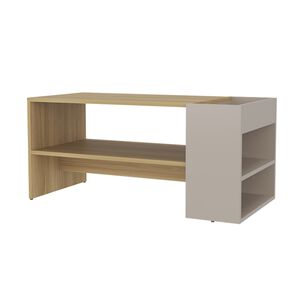 Mesa Centro 42x91x45 Cm Beige Y Caf&eacute; Claro