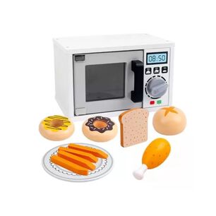 Microondas Infantil De Madera 10 Piezas Juguete De Cocinita