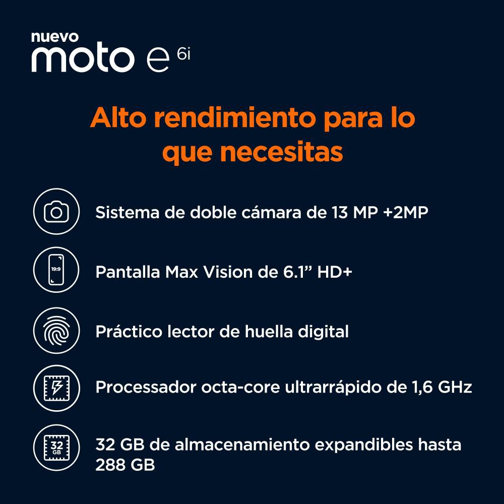 Smartphone Motorola Moto E6i / 32 Gb / Liberado image number 2.0