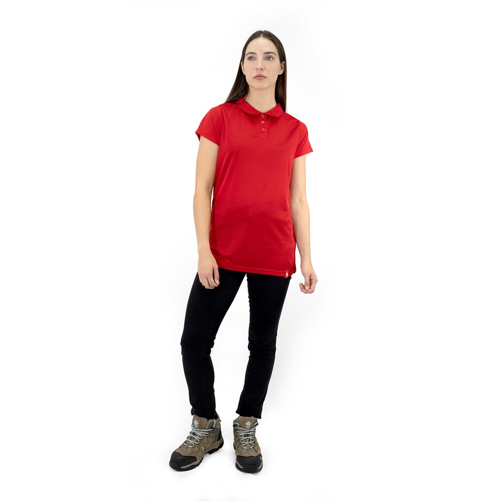 Polera Cooldry Quebec Manga Corta Rojo Mujer image number 6.0