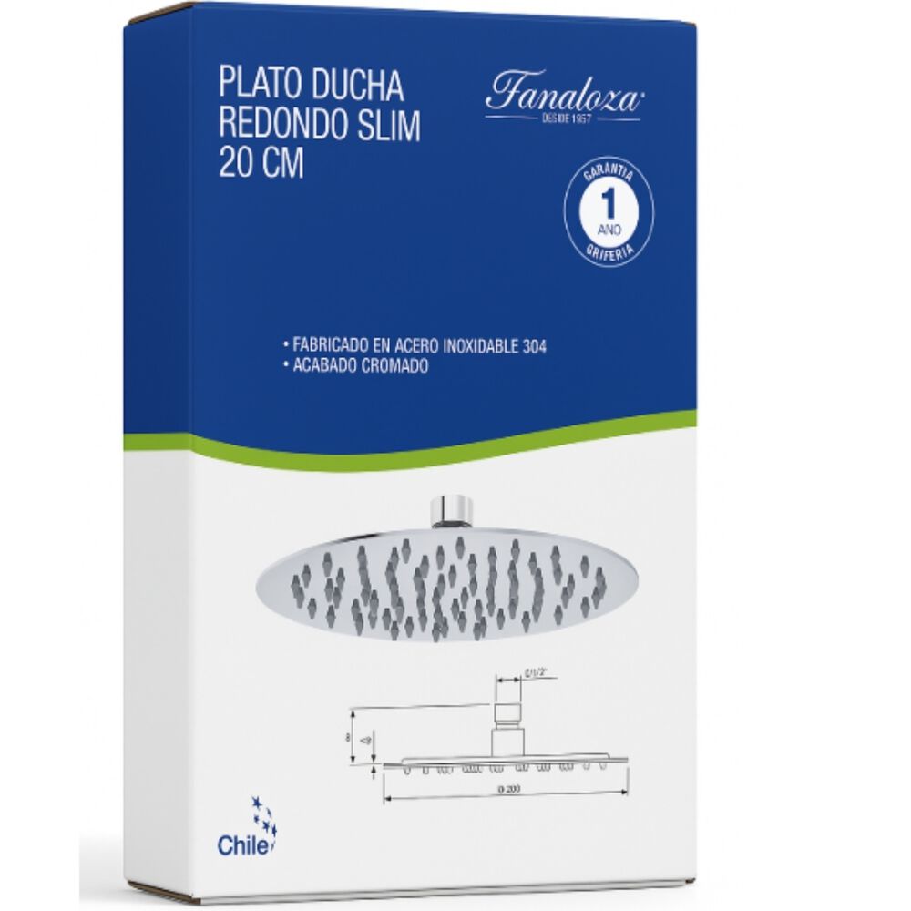 Plato Ducha Redondo 200mm Fanaloza image number 5.0
