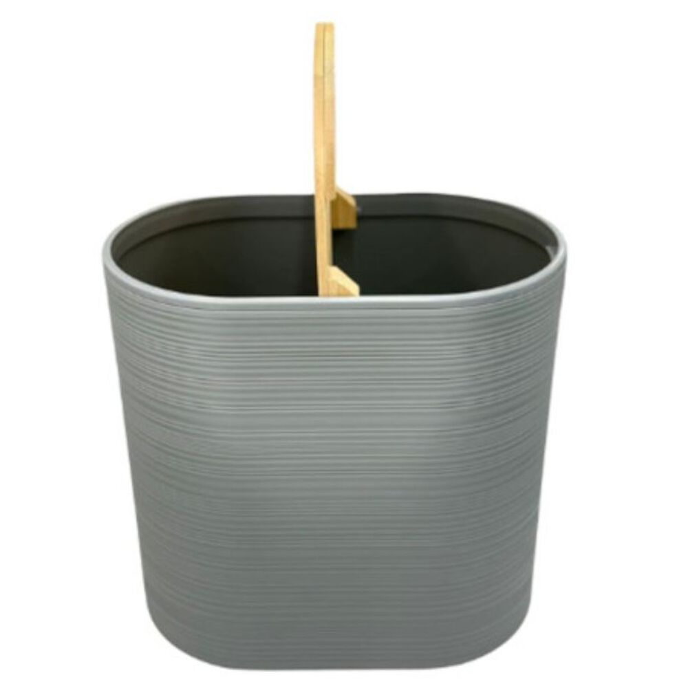 Cesto De Basura Papelera Oval Gris 24x25.5 Cm image number 2.0