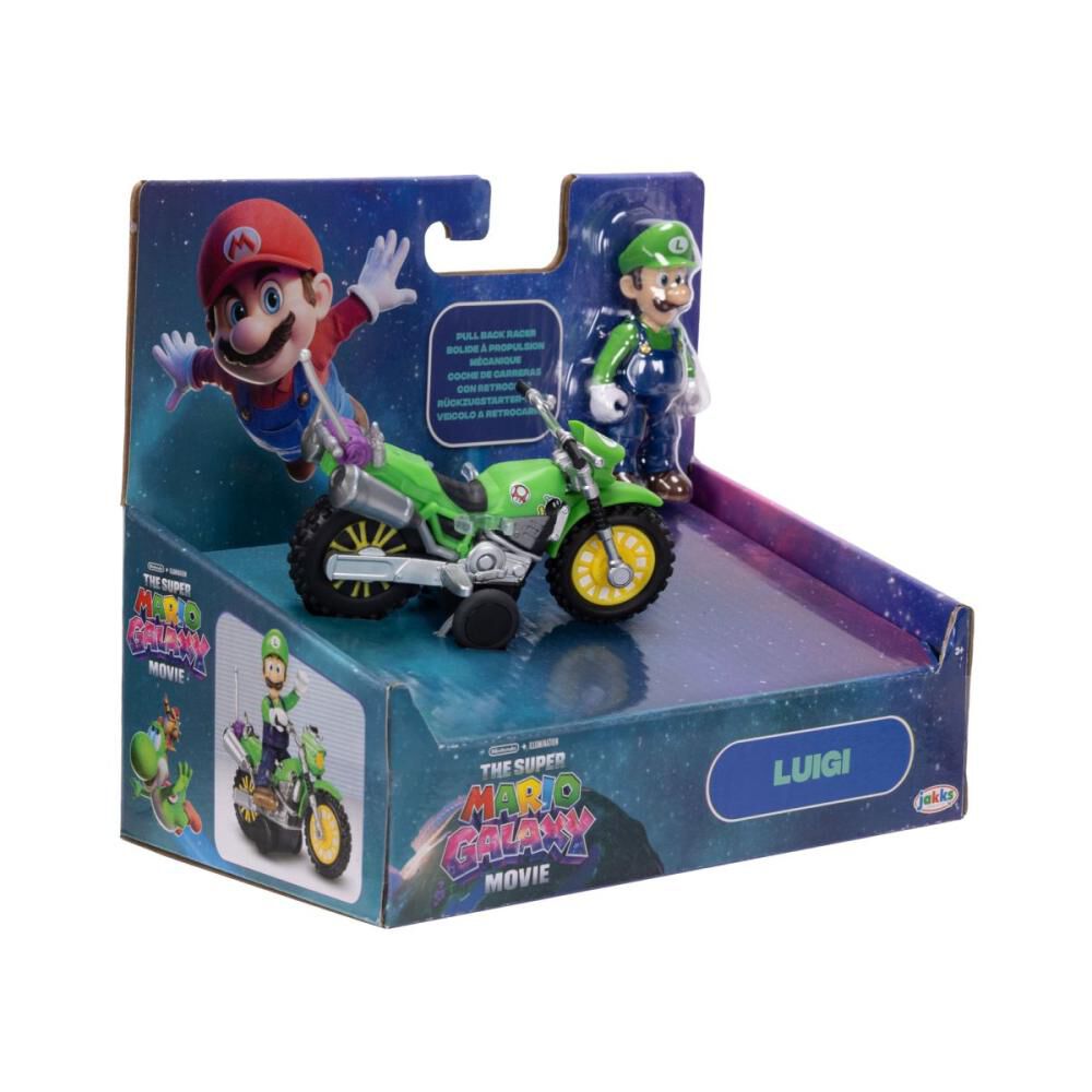 Moto Con Figura Mario Bross Luigi 6 Cm image number 2.0