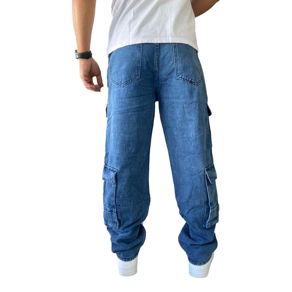 Jeans Diábolo Cargo Ancho Loose Fit Hombre image number 8.0