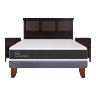Cama Europea Cic Ortopedic / 2 Plazas / Base Normal + Set De Maderas