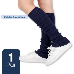 Polaina Escolar Acr&iacute;lica Azul Ni&ntilde;a 1 Par