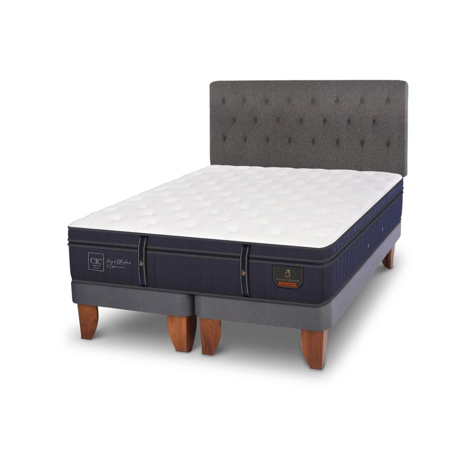 Cama Europea Cic Grand Premium / King / Base Dividida + Respaldo image number 3.0
