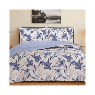 Quilt Andes Printed Rayas Azul King