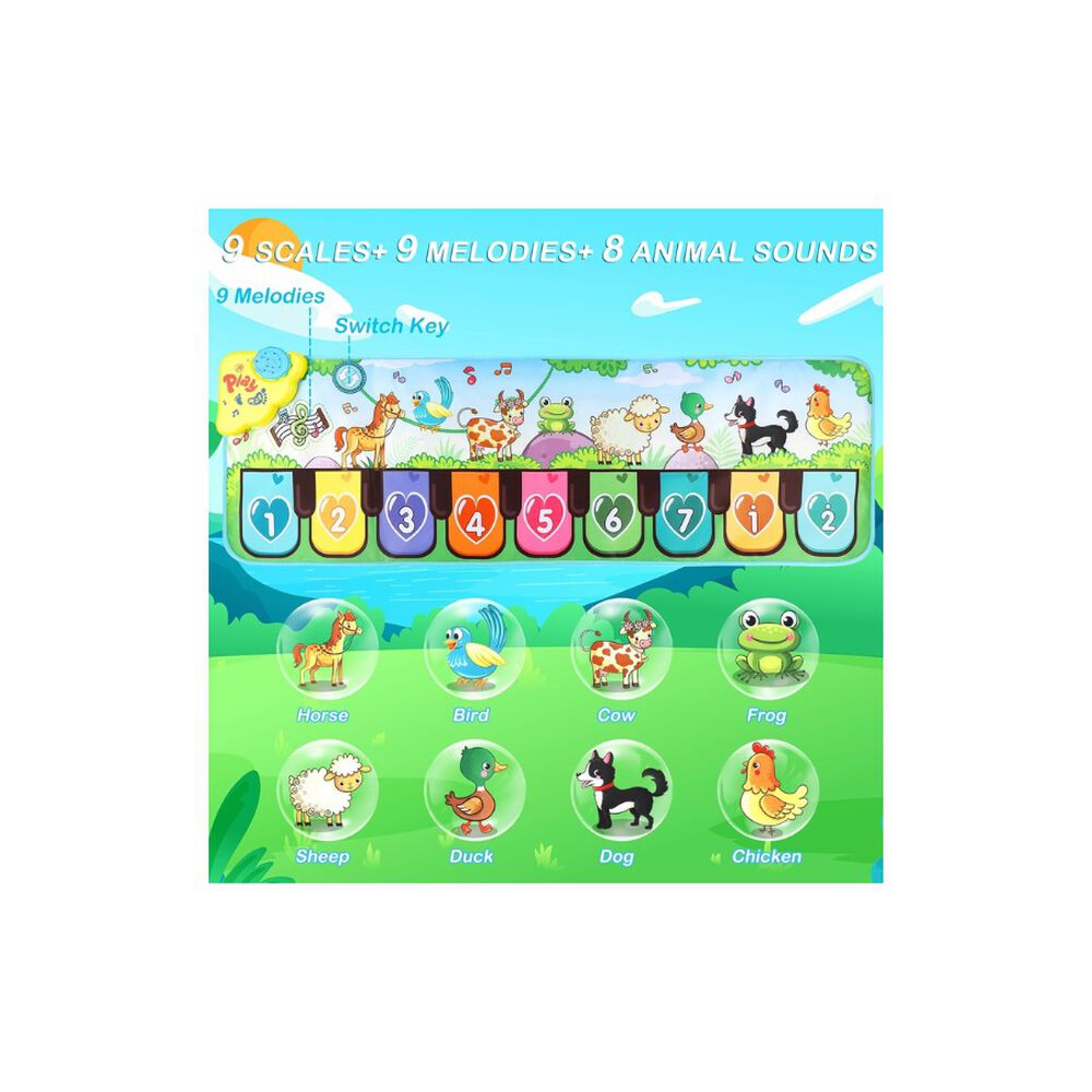 Tapete Piano Musical Bebé Granja Animales Números Didáctico image number 1.0