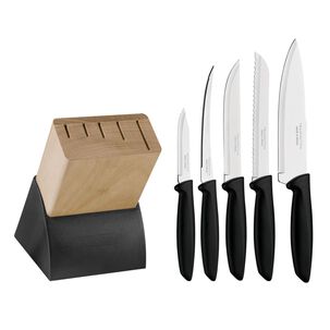 Juego 5 Cuchillos De Acero Inoxidable Con Soporte Tramontina
