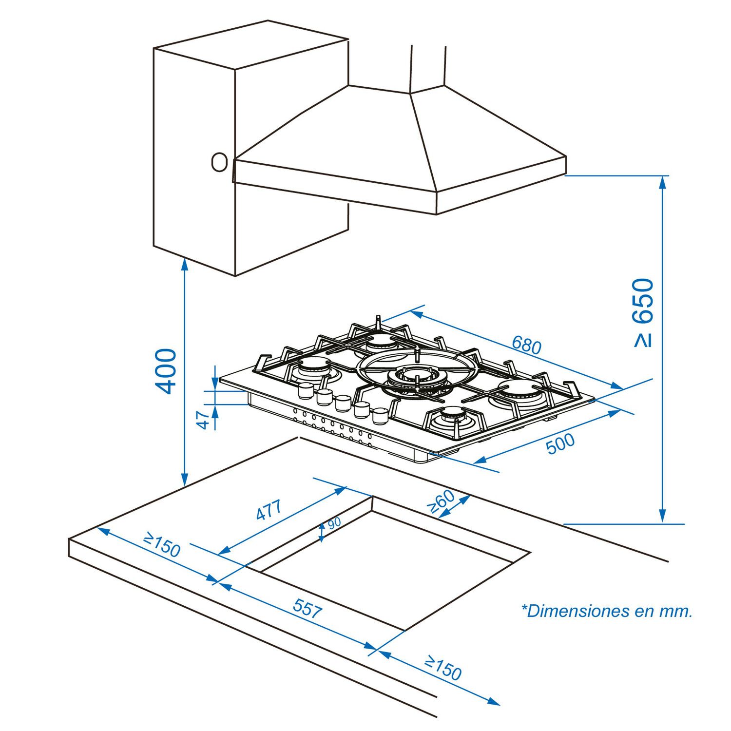 Encimera A Gas Inox 5q image number 4.0