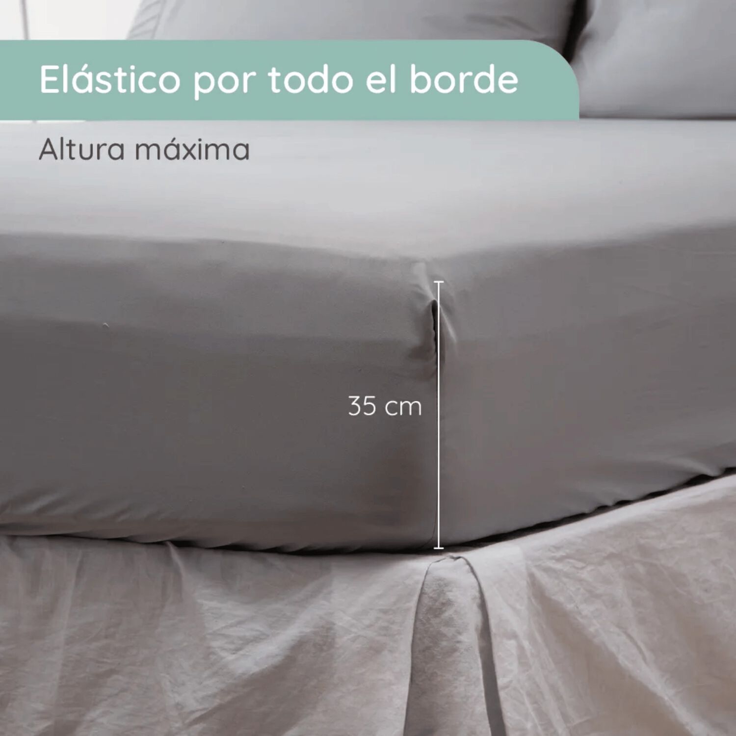 Sabanas Colch&oacute;n Super King Microfibra 300 Hilos Gris image number 1.0