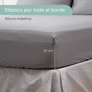 Sabanas Colch&oacute;n Super King Microfibra 300 Hilos Gris