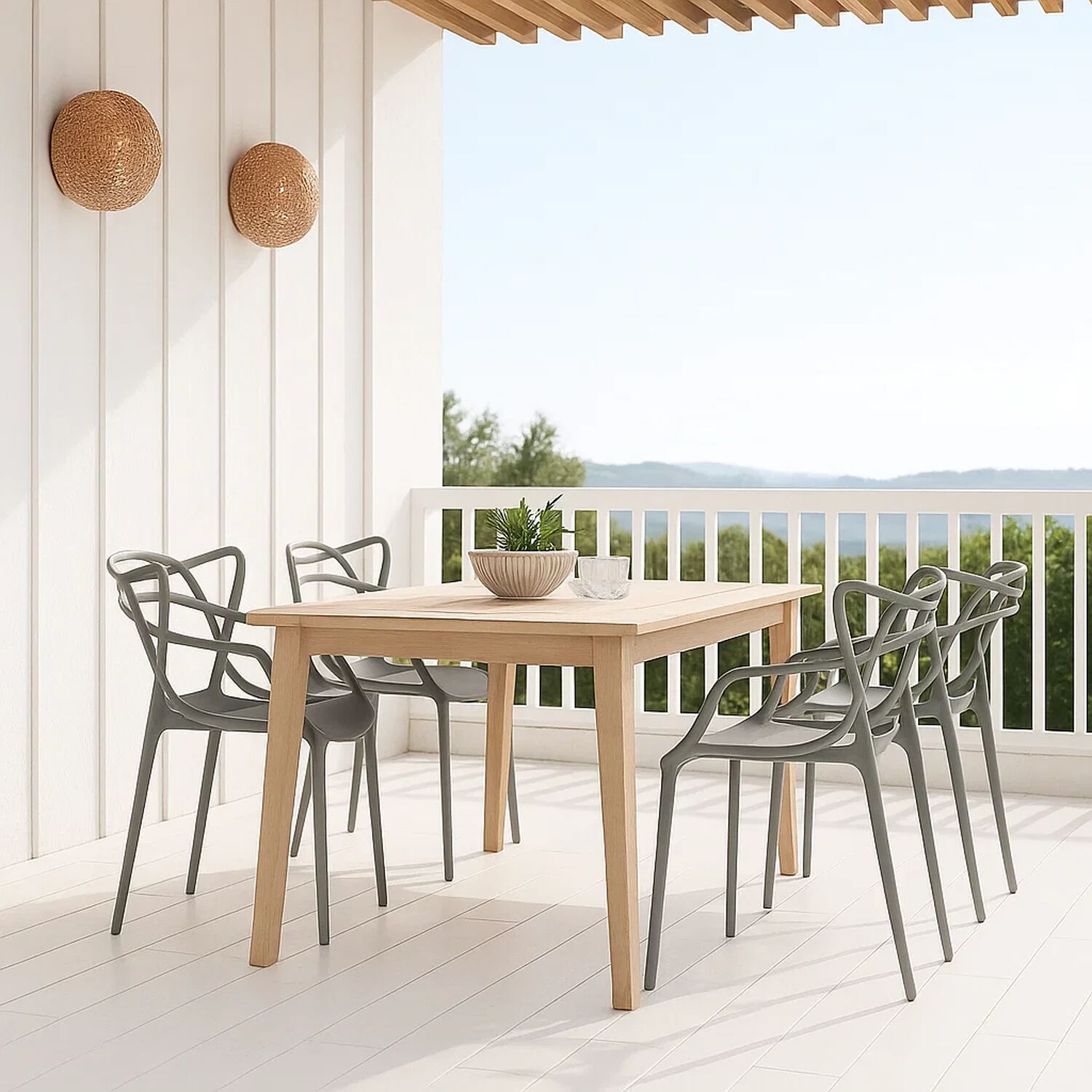 Pack De 4 Sillas De Terraza O Comedor Master - Gris image number 2.0