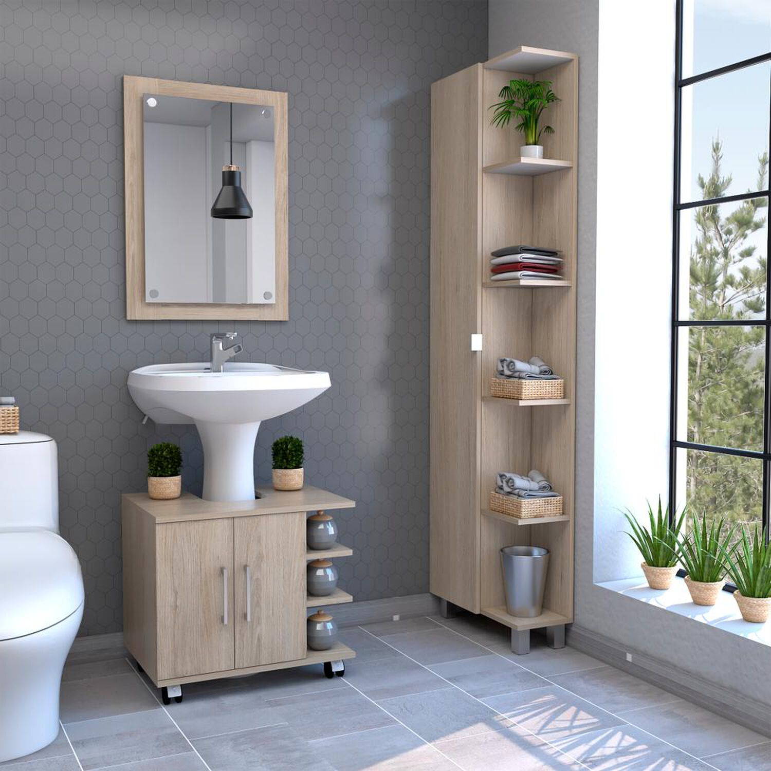 Combo Tuhome Bath Espejo + Optimizador Lavamanos + Mueble Pared image number 0.0