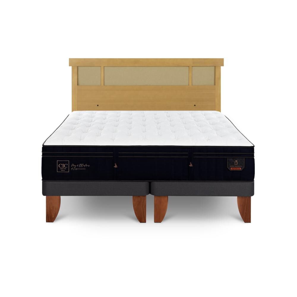 Cama Europea Cic Linea Premium / 2 Plazas / Base Dividida + Respaldo image number 0.0