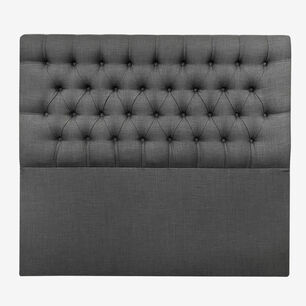 Respaldo De Cama Capiton&eacute; Premium Lino Grafito Super King