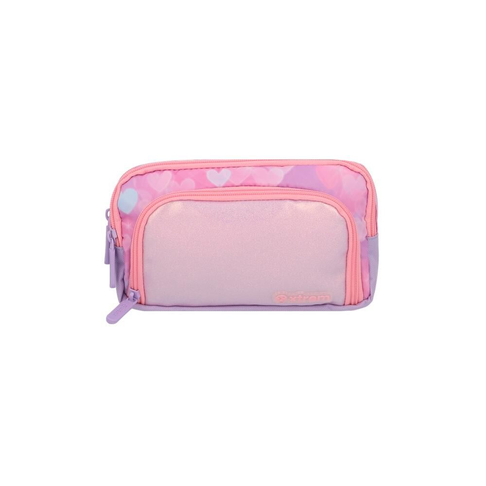 Estuche Xtrem Zip-art 6xt Corazones Rosado image number 0.0