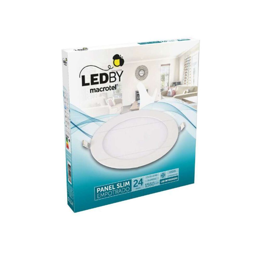 Panel Led Slim Empotrado Cuerpo De Aluminio Luz Fría 6500k 24w - Macrotel image number 0.0