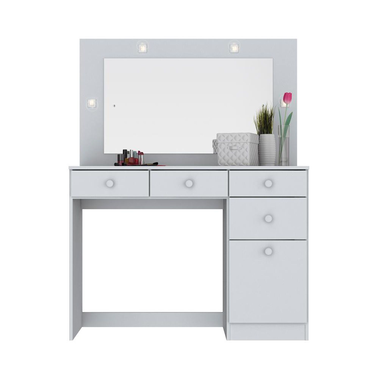 Tocador Home Mobili Victoria / 1 Puerta / 4 Cajones + Led image number 1.0