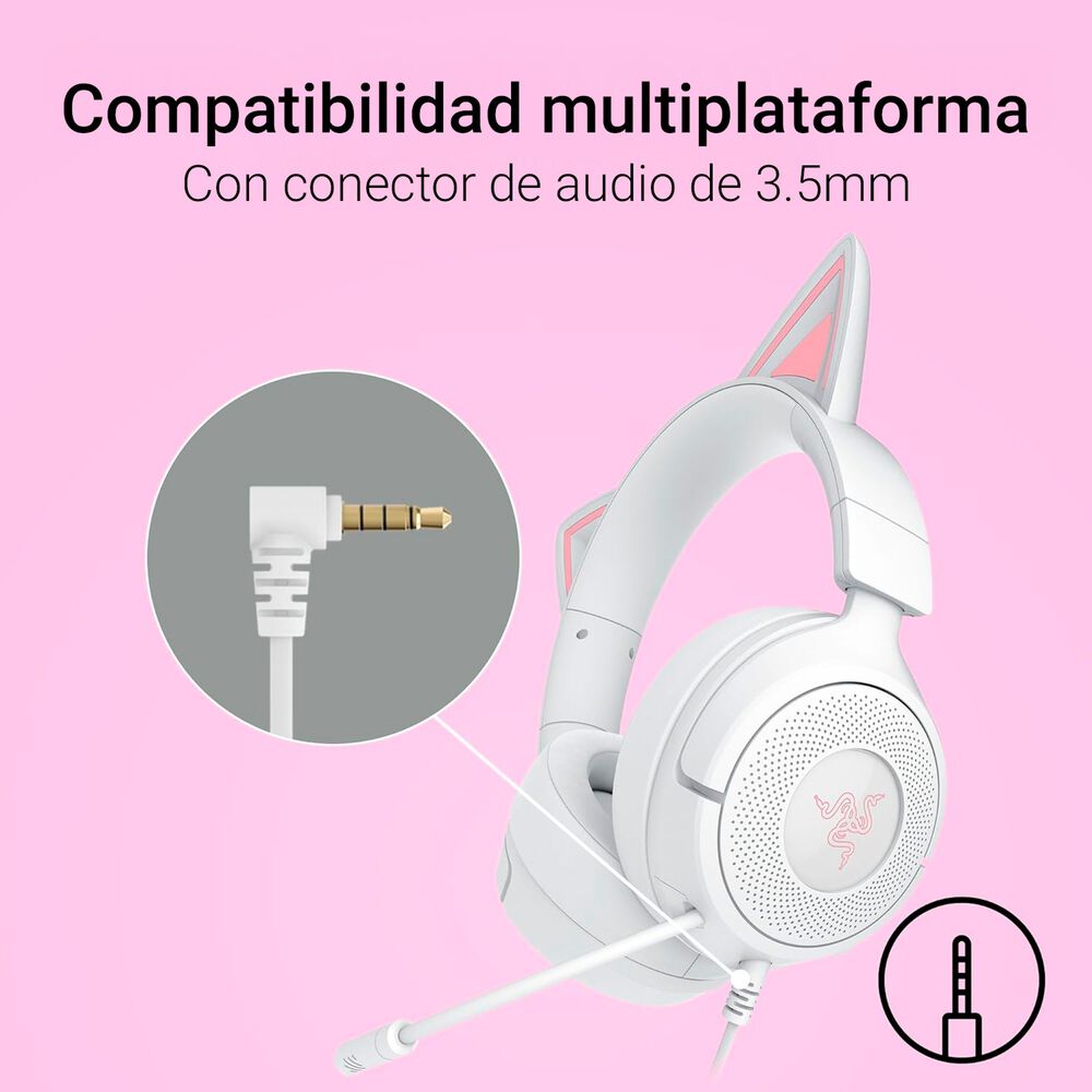 Aud&iacute;fonos Gamer Razer Kraken Kitty V3 X Mercury image number 6.0